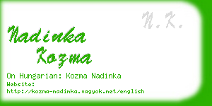 nadinka kozma business card